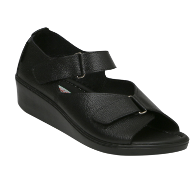 Romulo Sandalia Cuero Negro Mujer Ref 0559
